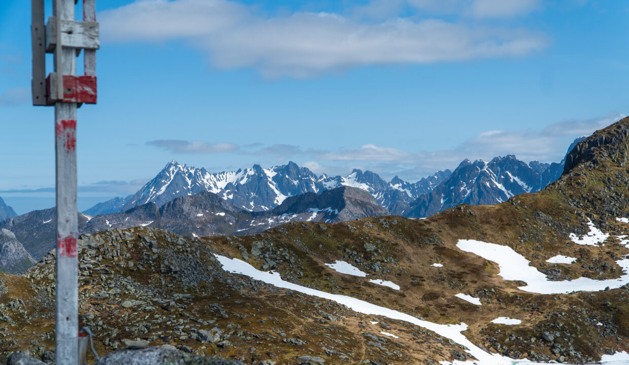 View from Tuva Peak toward the Snowy Mountains of Lofoten