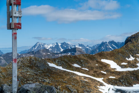 View from Tuva Peak toward the Snowy Mountains of Lofoten