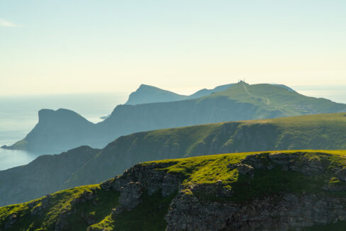 Looking Towards the Coastal Radio Station at Håheia from Nordlandsnupen, Værøy